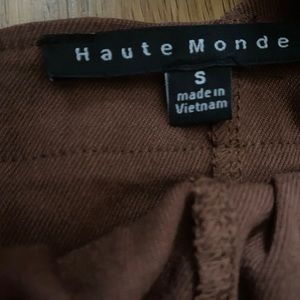 Brown satin small stretchy overalls